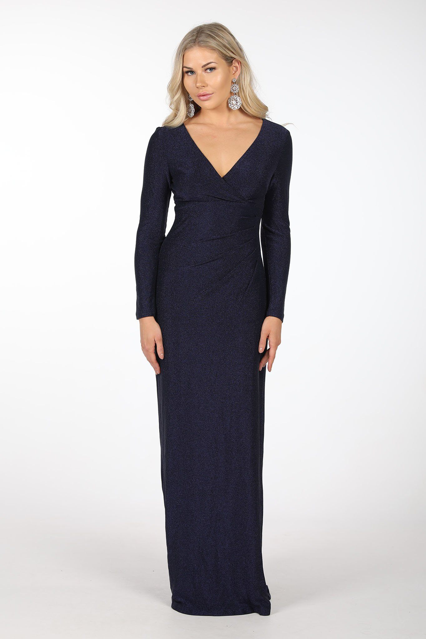 MIRA V-Neck Long Sleeve Maxi Dress ...